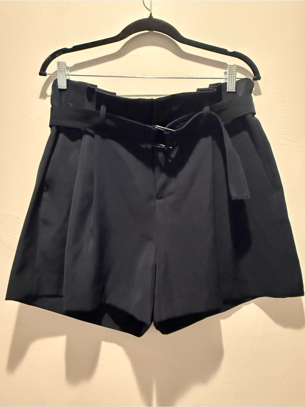 VINCE High-Waist Belted Dark Navy Women’s Shorts